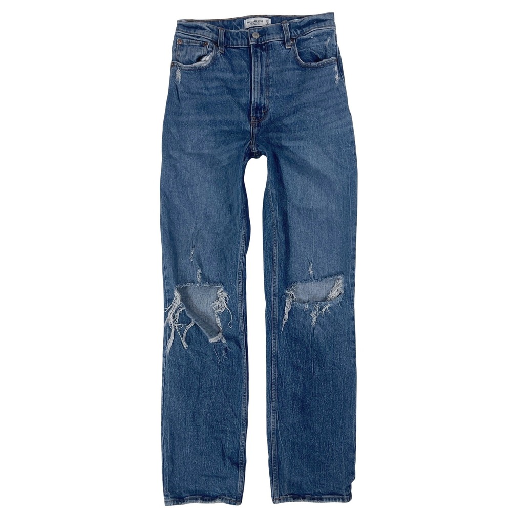 Abercrombie Curve Love 90s Straight Jeans 29 8 High Rise Festival Cowgirl Grunge